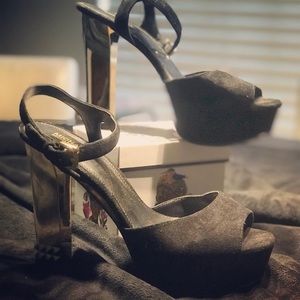 Michael Kors Black Heel with Gold Spiked Heel